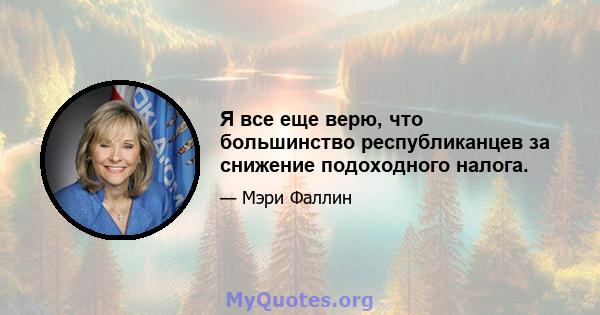 Я все еще верю, что большинство республиканцев за снижение подоходного налога.