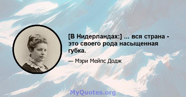 [В Нидерландах:] ... вся страна - это своего рода насыщенная губка.