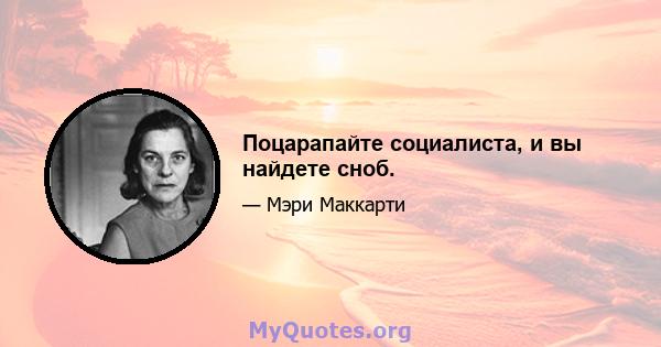 Поцарапайте социалиста, и вы найдете сноб.