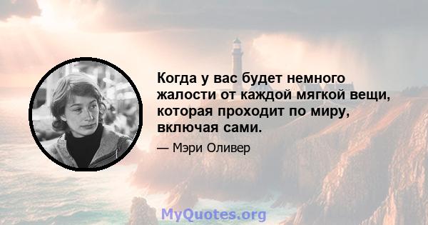 Когда у вас будет немного жалости от каждой мягкой вещи, которая проходит по миру, включая сами.