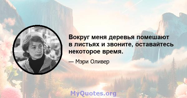 Вокруг меня деревья помешают в листьях и звоните, оставайтесь некоторое время.