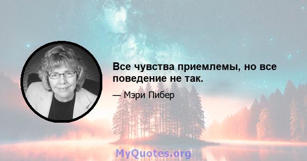 Все чувства приемлемы, но все поведение не так.