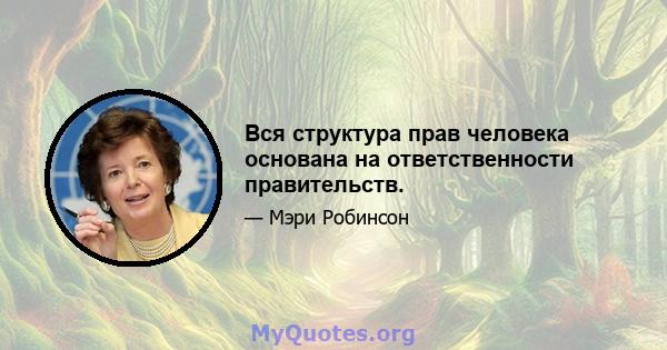 Вся структура прав человека основана на ответственности правительств.