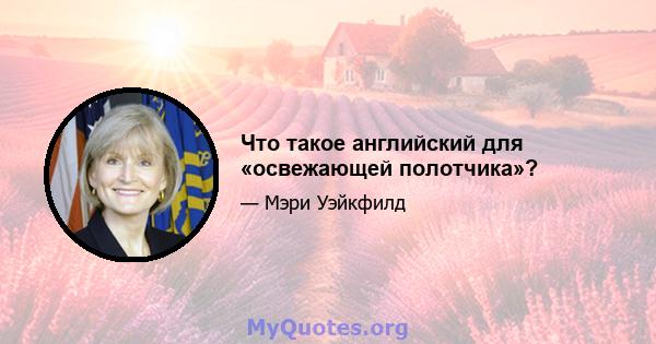 Что такое английский для «освежающей полотчика»?