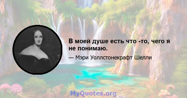 В моей душе есть что -то, чего я не понимаю.