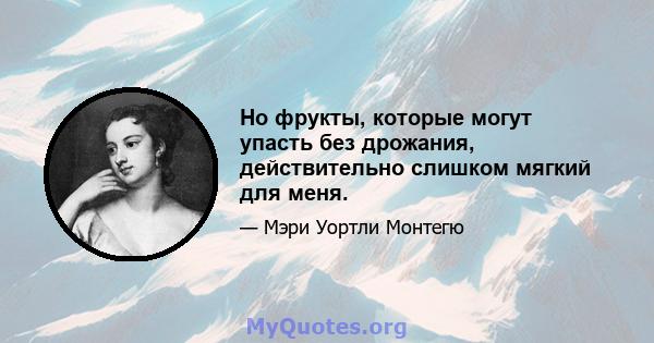 Но фрукты, которые могут упасть без дрожания, действительно слишком мягкий для меня.