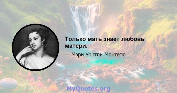 Только мать знает любовь матери.