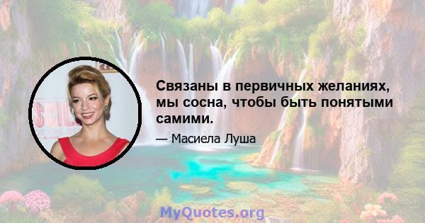 Связаны в первичных желаниях, мы сосна, чтобы быть понятыми самими.