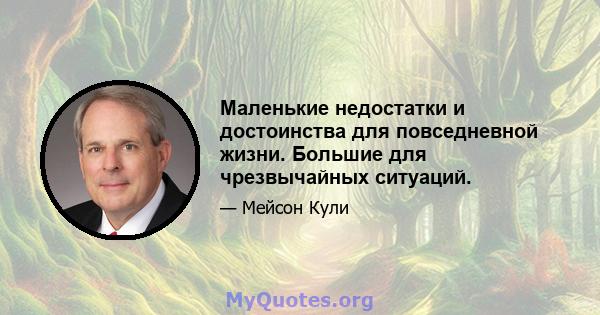 Маленькие недостатки и достоинства для повседневной жизни. Большие для чрезвычайных ситуаций.