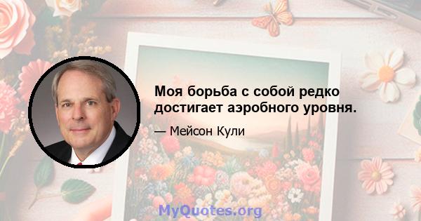 Моя борьба с собой редко достигает аэробного уровня.