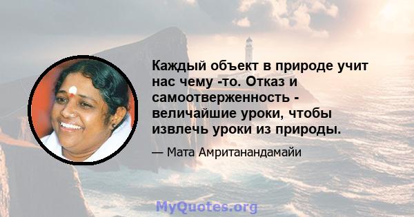 Каждый объект в природе учит нас чему -то. Отказ и самоотверженность - величайшие уроки, чтобы извлечь уроки из природы.