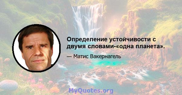 Определение устойчивости с двумя словами-«одна планета».