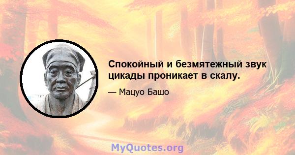 Спокойный и безмятежный звук цикады проникает в скалу.