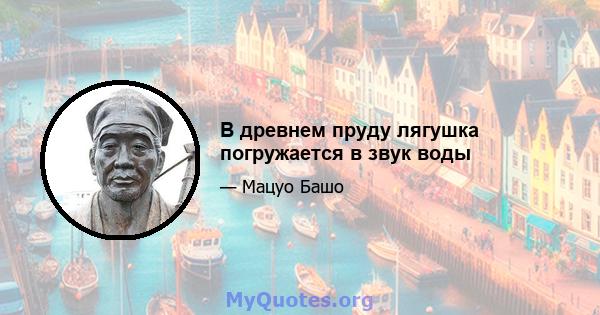 В древнем пруду лягушка погружается в звук воды