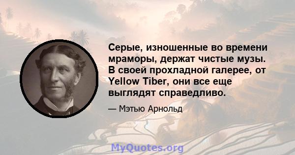 Серые, изношенные во времени мраморы, держат чистые музы. В своей прохладной галерее, от Yellow Tiber, они все еще выглядят справедливо.