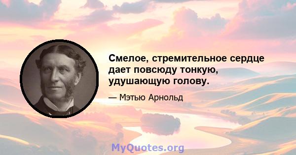 Смелое, стремительное сердце дает повсюду тонкую, удушающую голову.