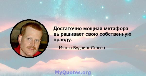 Достаточно мощная метафора выращивает свою собственную правду.