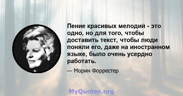 Пение красивых мелодий - это одно, но для того, чтобы доставить текст, чтобы люди поняли его, даже на иностранном языке, было очень усердно работать.