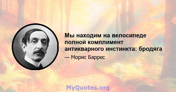 Мы находим на велосипеде полной комплимент антикварного инстинкта: бродяга