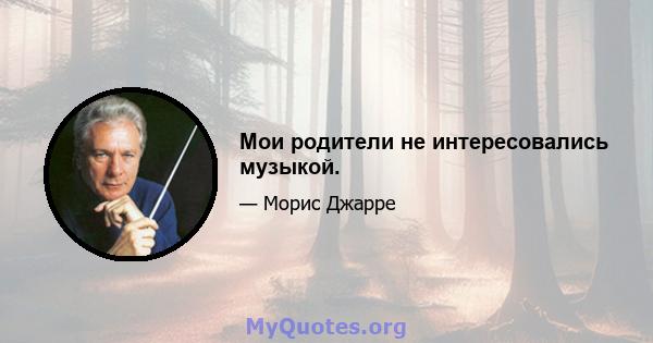 Мои родители не интересовались музыкой.