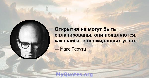 Открытия не могут быть спланированы, они появляются, как шайба, в неожиданных углах