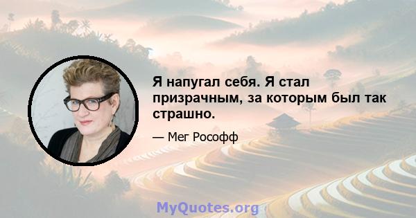 Я напугал себя. Я стал призрачным, за которым был так страшно.