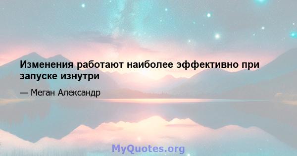 Изменения работают наиболее эффективно при запуске изнутри