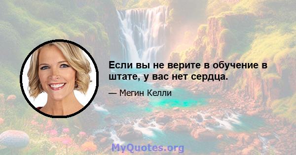 Если вы не верите в обучение в штате, у вас нет сердца.