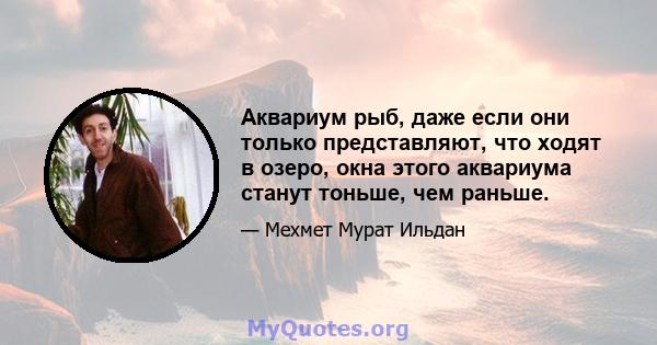 Аквариум рыб, даже если они только представляют, что ходят в озеро, окна этого аквариума станут тоньше, чем раньше.