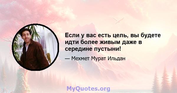 Если у вас есть цель, вы будете идти более живым даже в середине пустыни!