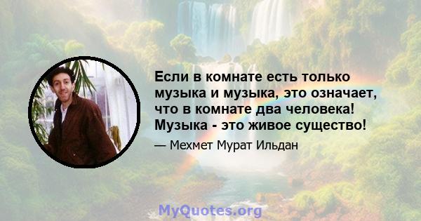 Если в комнате есть только музыка и музыка, это означает, что в комнате два человека! Музыка - это живое существо!