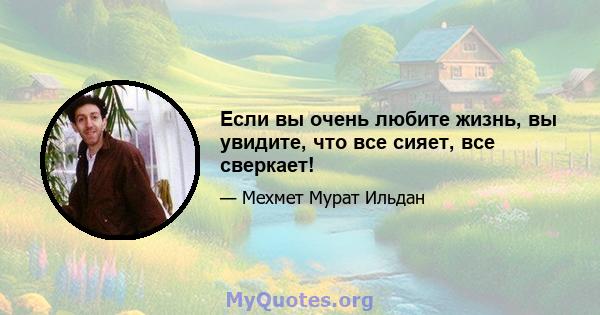 Если вы очень любите жизнь, вы увидите, что все сияет, все сверкает!