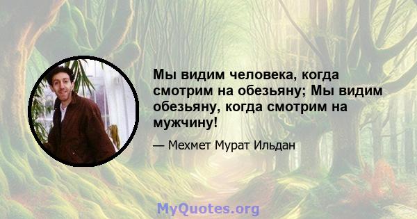 Мы видим человека, когда смотрим на обезьяну; Мы видим обезьяну, когда смотрим на мужчину!