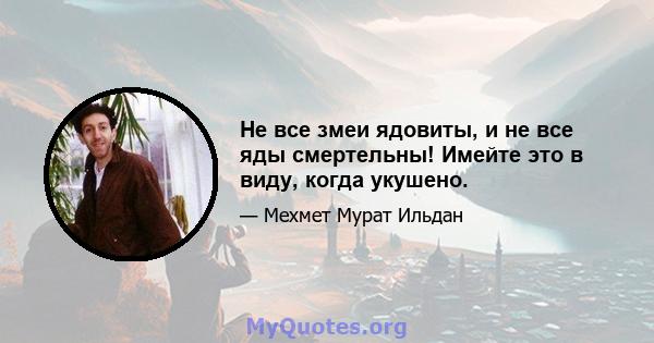 Не все змеи ядовиты, и не все яды смертельны! Имейте это в виду, когда укушено.