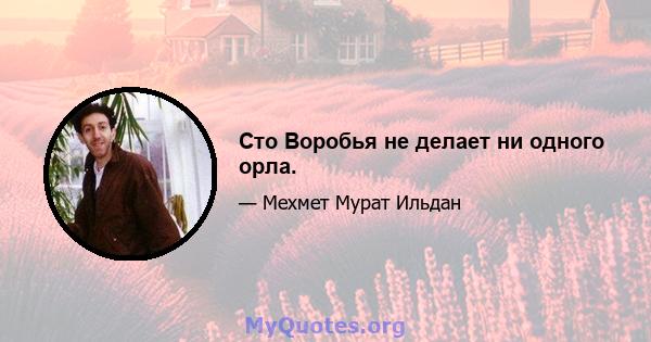 Сто Воробья не делает ни одного орла.