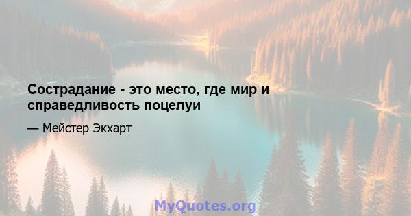 Сострадание - это место, где мир и справедливость поцелуи