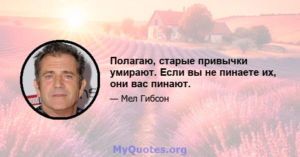 Полагаю, старые привычки умирают. Если вы не пинаете их, они вас пинают.