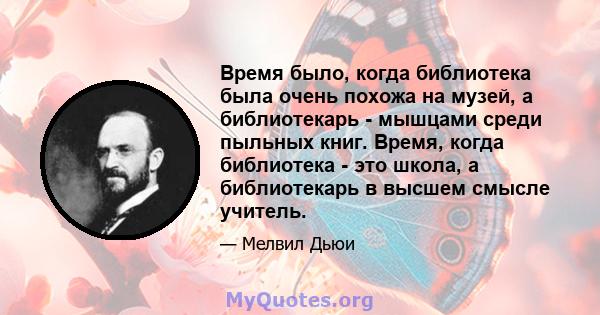 Время было, когда библиотека была очень похожа на музей, а библиотекарь - мышцами среди пыльных книг. Время, когда библиотека - это школа, а библиотекарь в высшем смысле учитель.