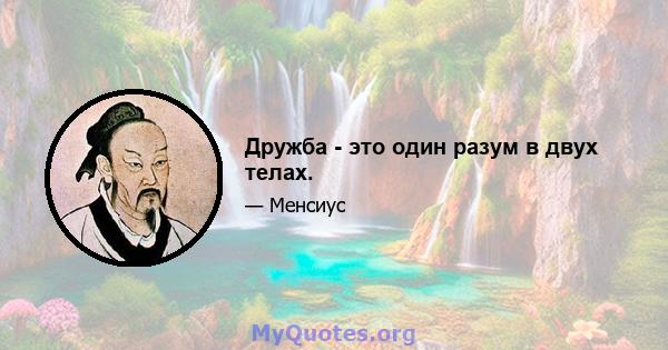 Дружба - это один разум в двух телах.