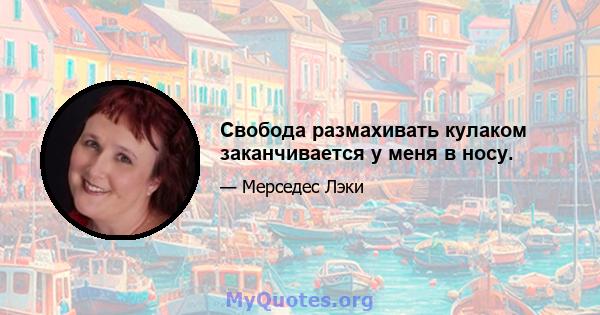 Свобода размахивать кулаком заканчивается у меня в носу.