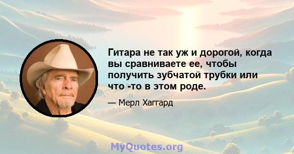 Гитара не так уж и дорогой, когда вы сравниваете ее, чтобы получить зубчатой ​​трубки или что -то в этом роде.