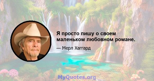 Я просто пишу о своем маленьком любовном романе.