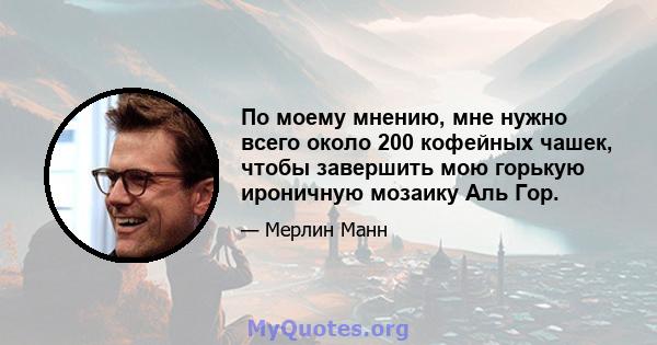 По моему мнению, мне нужно всего около 200 кофейных чашек, чтобы завершить мою горькую ироничную мозаику Аль Гор.