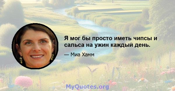 Я мог бы просто иметь чипсы и сальса на ужин каждый день.