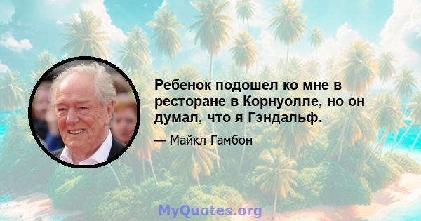 Ребенок подошел ко мне в ресторане в Корнуолле, но он думал, что я Гэндальф.