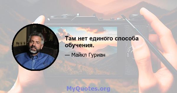 Там нет единого способа обучения.