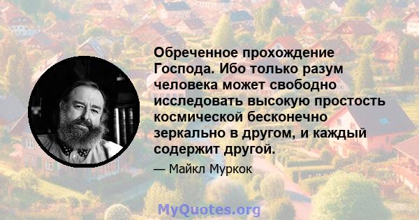 Обреченное прохождение Господа. Ибо только разум человека может свободно исследовать высокую простость космической бесконечно зеркально в другом, и каждый содержит другой.