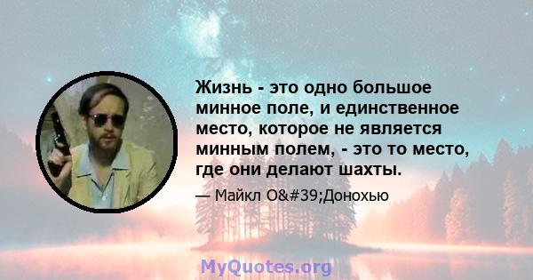 Жизнь - это одно большое минное поле, и единственное место, которое не является минным полем, - это то место, где они делают шахты.