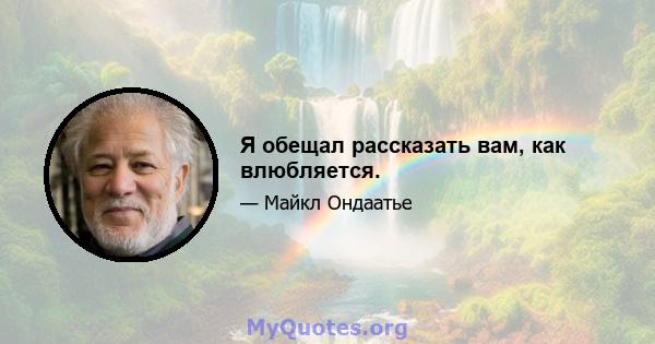 Я обещал рассказать вам, как влюбляется.