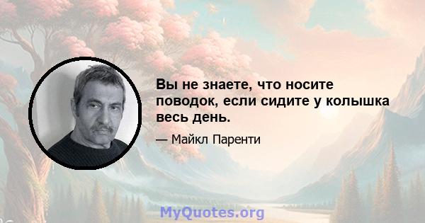 Вы не знаете, что носите поводок, если сидите у колышка весь день.